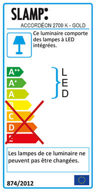 Suspension led Slamp Accordéon Gold Technopolymère ACR97SOS2702PG000