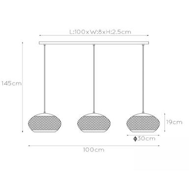 Suspension LUCAS - 3XE27 Métal /Or Mat - Lucide- 45400/03/02