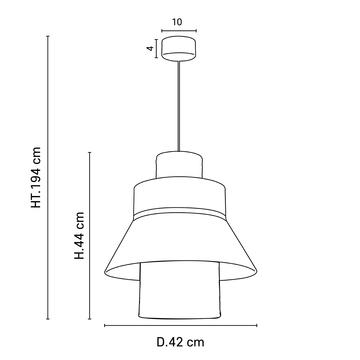 Suspension Singapour - ML Ø 40 cm -  Lin / Cannage naturel  - Market Set - 655547