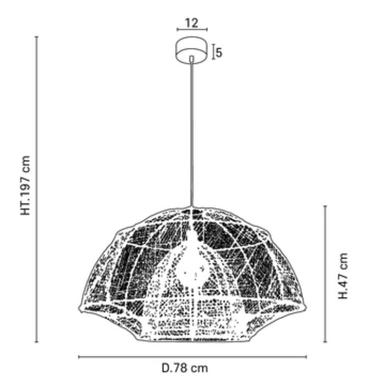 Suspension ODYSEE Ø 78 cm - Naturel - Raphia et Bois - Market Set -  657177