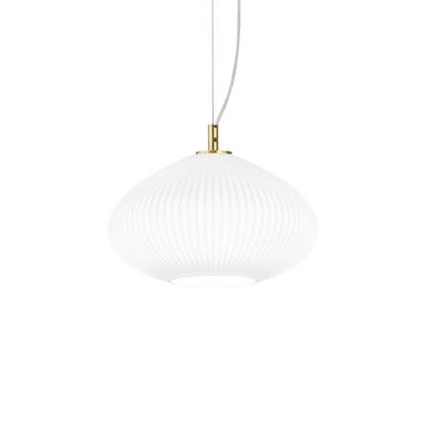 Suspension Plisse - 1xE27 - Laiton / Blanc - Ideal lux 285177