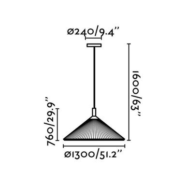 Suspension Saigon In - Ø 130 cm - Vert olive - Acier / Papyrus - Faro - 20130