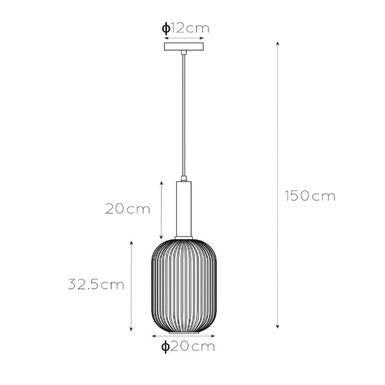 Suspension en verre MALOTO Ø 20 cm - 1xE27 - design Lucide - 45386/20/62