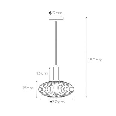 Suspension en verre MALOTO Ø 30 cm - 1xE27 - design Lucide - 45386/30/62