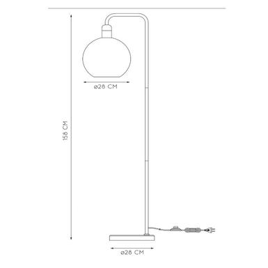 Lampadaire JULIUS Ø 28 CM 1xE27 - design Lucide - Fumé -Métal 34738/01/65