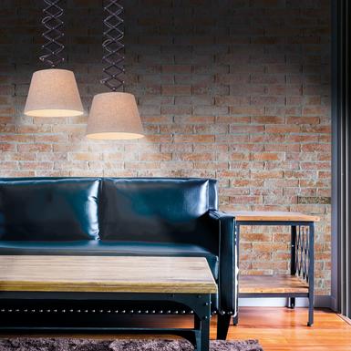Suspensions 1 lampes design Näve Adrienne Beige Métal - Tissus 6132727