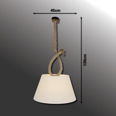 Suspensions 1 lampes design Näve Rope Beige Métal - Tissus 6101727