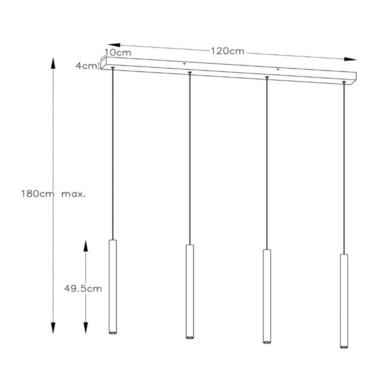 Suspension LORENZ - Led -  Noir Métal - Lucide - 74403/04/30