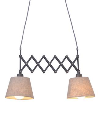 Suspensions 2 lampes design Näve Adrienne Beige Métal - Tissus 6131927