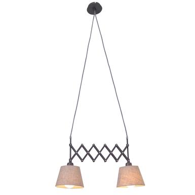 Suspensions 2 lampes design Näve Adrienne Beige Métal - Tissus 6131927