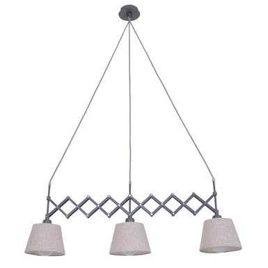 Suspensions 3 lampes design Näve Adrienne Beige Métal - Tissus 6132027