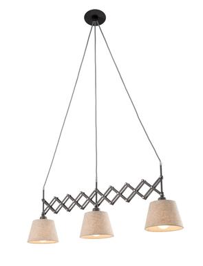 Suspensions 3 lampes design Näve Adrienne Beige Métal - Tissus 6132027