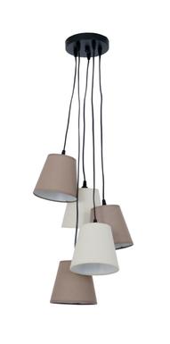 Suspensions 5 lampes design Näve Boho Beige Tissu 7062511