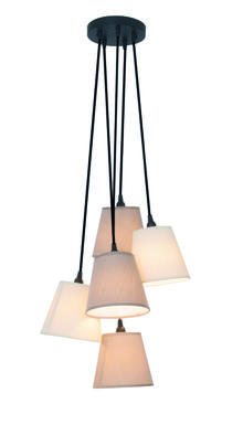 Suspensions 5 lampes design Näve Boho Beige Tissu 7062511