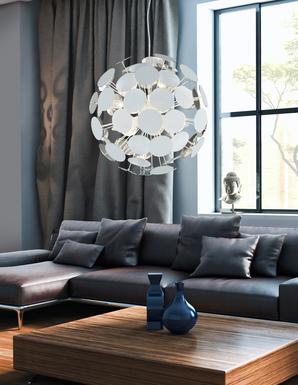 Suspensions 6 lampes design Trio Discalgo Blanc 01 Métal 309900631