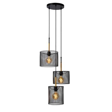 Suspension Baskett - Lucide - Ø 46 cm - 3xE27 - Noir - 45459/03/30