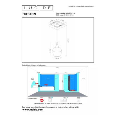 Suspension Preston - Lucide - Ø 10 cm - 1xGU10 - Blanc - 09437/01/31