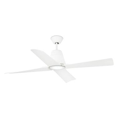 Ventilateur connecté de plafond intérieur ou extérieur (IP44) led blanc Faro Typhoon Blanc Acier 33480WP-14