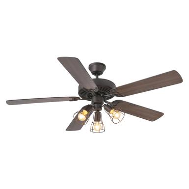 Ventilateur de plafond 3 lampes Faro Aloha Marron Bois 33710-13