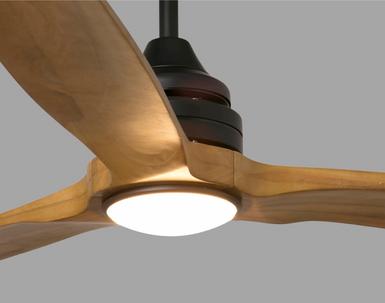 Ventilateur de plafond Lantau Ø 152 cm avec LED - Marron clair - Noyer - Faro - 33719