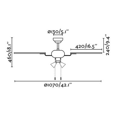 Ventilateur de plafond Faro Lisboa Marron Acier 33102