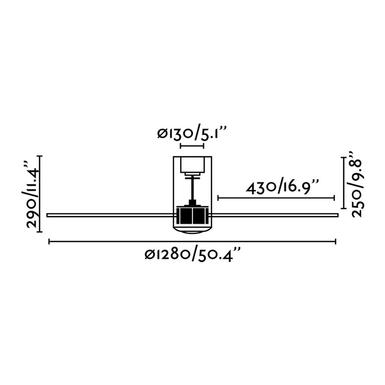 Ventilateur de plafond Faro Mini tube fan Transparent Polycarbonate 33393