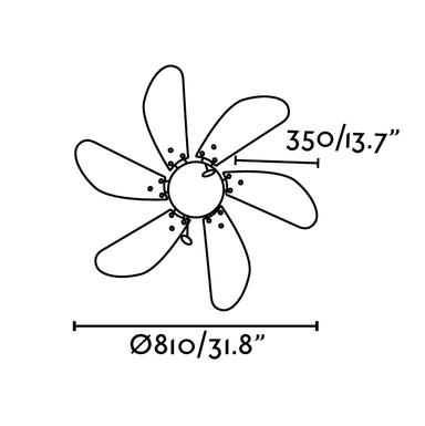 Ventilateur de plafond Faro Palao Nickel Métal 33183