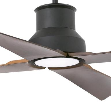 Ventilateur de plafond intérieur ou extérieur (IP44) led noir et marron foncé Faro Winche Noir Acier 33481-7