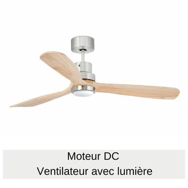 Ventilateur de plafond Lantau -Ø 132 cm cm avec LED - Moteur DC - Beige - Faro - 33560DC