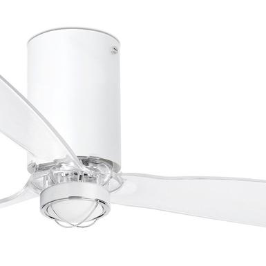 Ventilateur de plafond led blanc mat et transparent Faro Tube fan Blanc mat Acier 32039-9