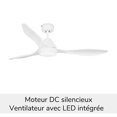 Ventilateur de plafond Polaris Ø 132 cm avec LED - ABS Blanc - Faro - 33346
