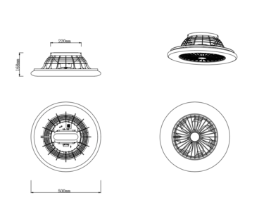 Ventilateur de plafond Trio Stralsund Titane Plastique R62522187