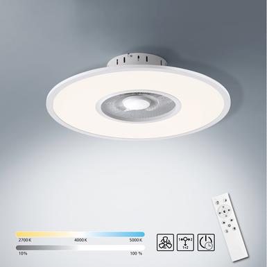 Ventilateur led Leuchten Direkt Flat-Air Blanc Métal 14642-16