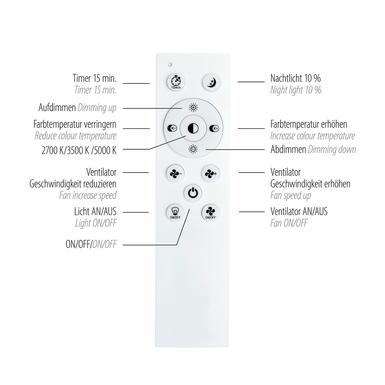 Ventilateur led Leuchten Direkt Flat-Air Blanc Métal 14642-16