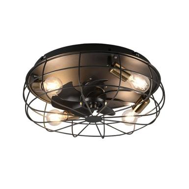 Ventilateur Trondheim - Ø 48 cm - 4xE27 - Métal Noir Mat - Trio - R61095032