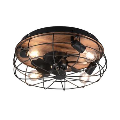 Ventilateur Trondheim - Ø 48 cm - 4xE27 - Métal Noir Mat - Trio - R61105032