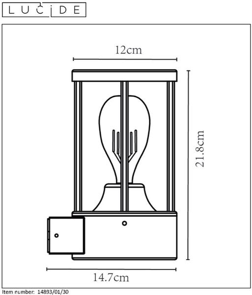 Borne extérieure design Lucide Lori Gris anthracite Aluminium