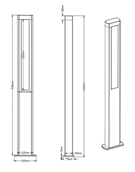 TRIO RHINE Applique extérieur avec détecteur LED 221669242