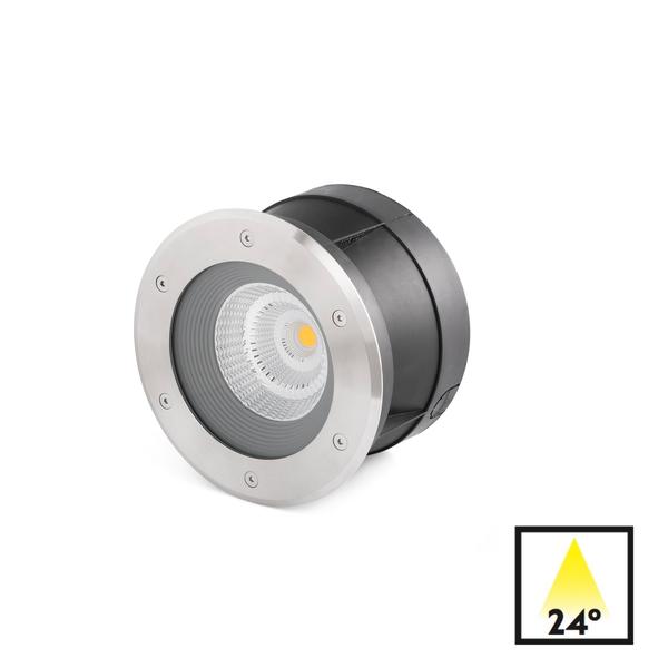 Spot encastrable extérieur au sol 24° Faro Suria Nickel satiné Aluminium  70586 – Luminaires extérieurs encastrables au sol chez Luminaires Online