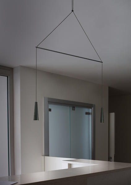 Suspension LED 2 lampes morosini mikado noir metal